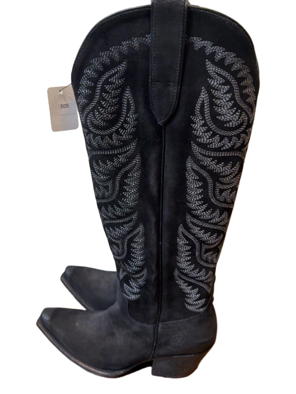 Ariat Women's Black Suede Western Boots Size 8.5 M 10046988 StretchFit